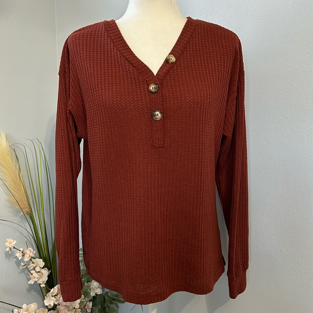 Dark burnt orange long sleeve top